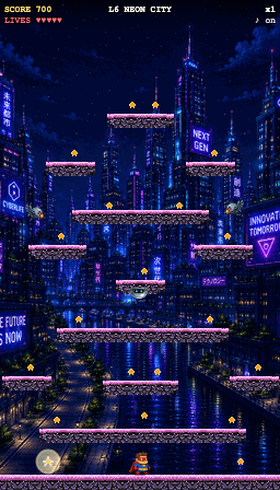 Starbob gameplay in the Neon City world