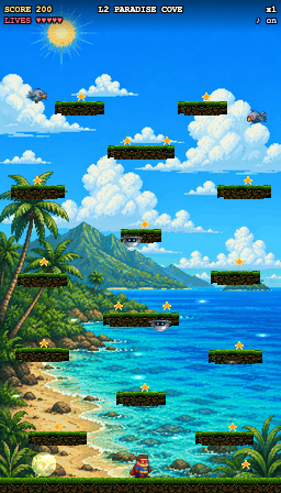 Starbob gameplay in the Paradise Cove world
