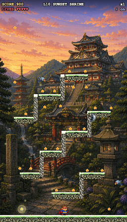 Starbob gameplay in the Sunset Shrine world